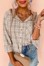 Khaki Checkered Hooded Shacked