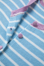Blue Stripe Buttoned Cardigan