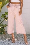 Pink Flower Mineral Wash Pants RTS