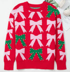 Bow Pearl Christmas Sweater