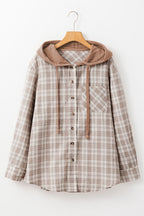 Khaki Checkered Hooded Shacked