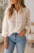 Beige Sheer Floral Shirt
