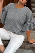 Black Plus Plaid Bow Top
