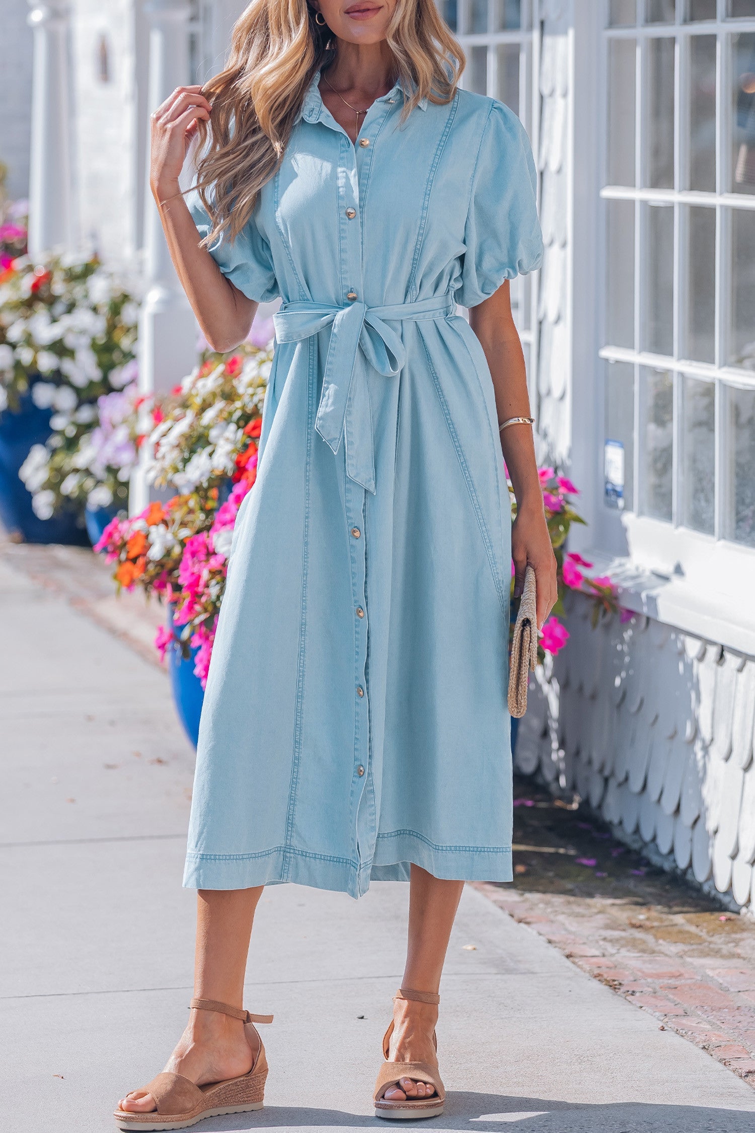 la belle denim dress LA BELLE Sleeveless Dress Denim Women's Size 13 Blue Full Zip Made In USA