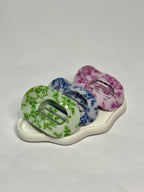 Large Floral Oval Hair Clips