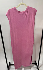 Mineral Wash Cap Sleeve Midi Dress