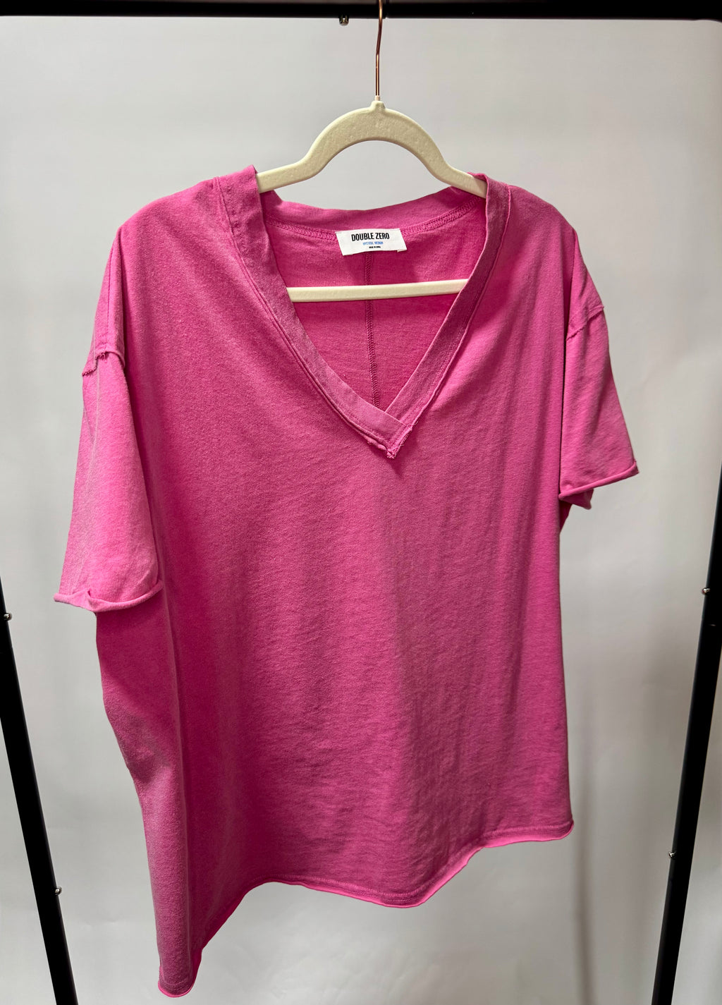 Washed V-Neck Oversized Tee