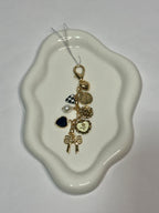 Bow Checker Heart Bag Charm