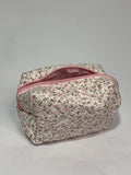 Quilted Floral Cosmetic Travel Pouch