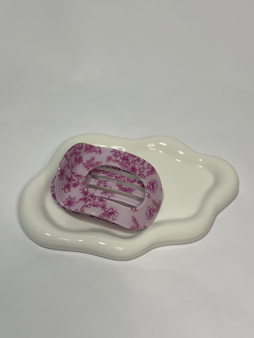Large Floral Oval Hair Clips