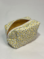 Quilted Floral Cosmetic Travel Pouch