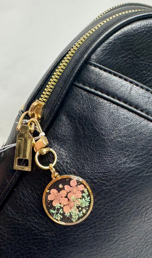 Dried Flower-Pressed Bag Charm