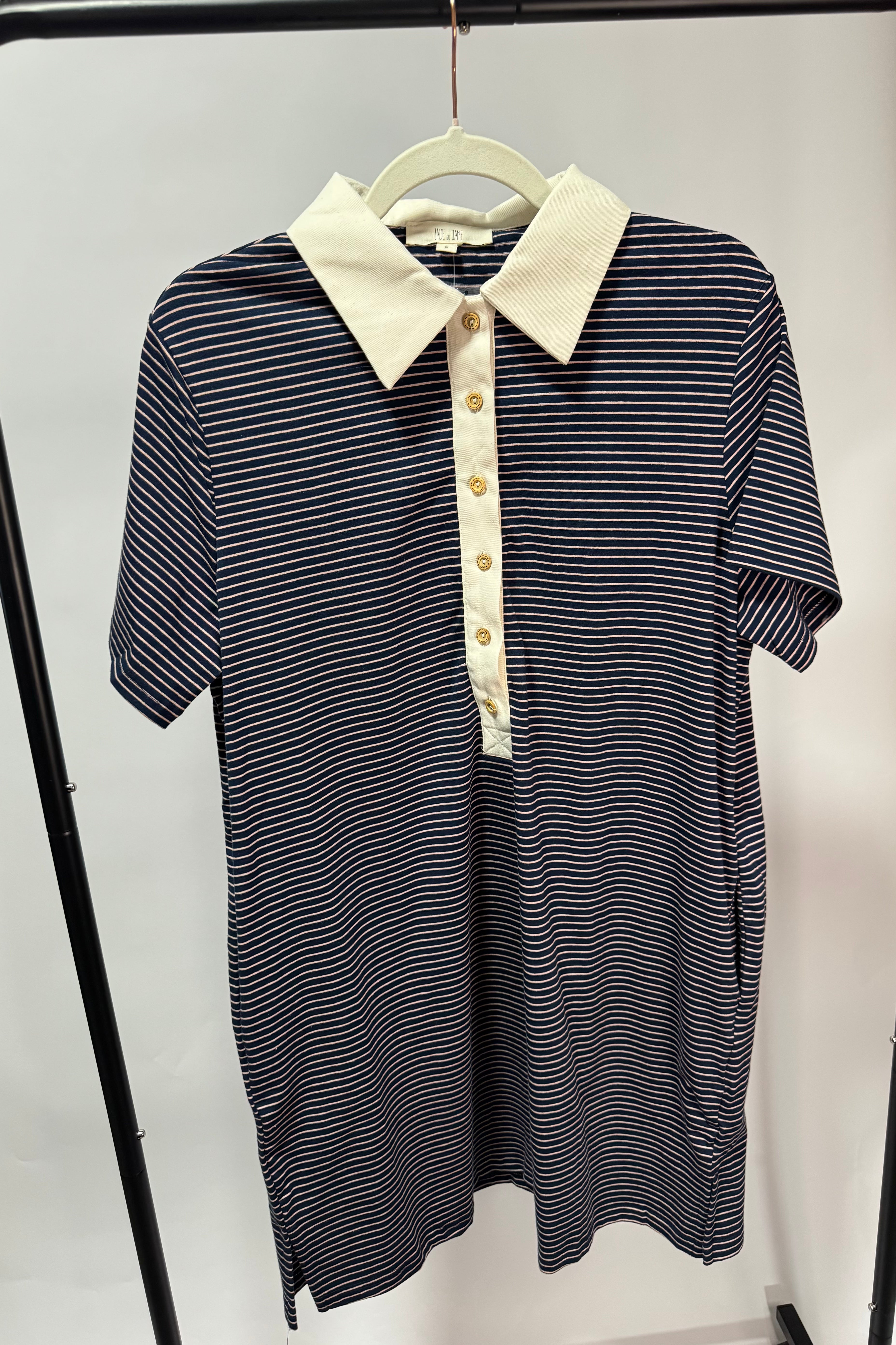 Pin Stripe Button Down Dress