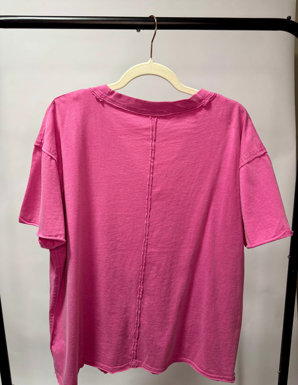 Washed V-Neck Oversized Tee