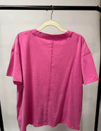 Washed V-Neck Oversized Tee