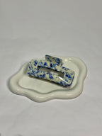 Vintage Toile Pattern Porcelain Clips