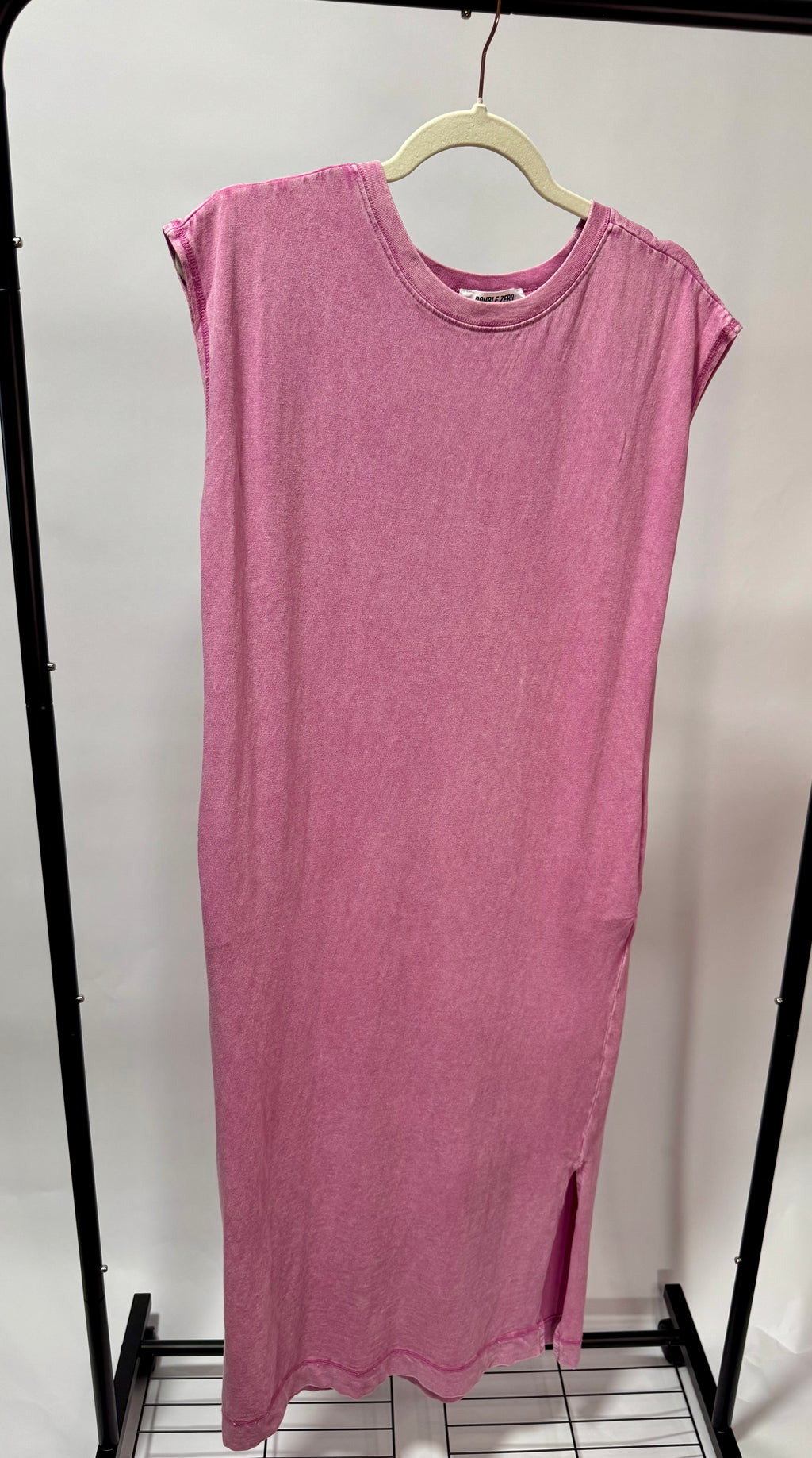 Mineral Wash Cap Sleeve Midi Dress
