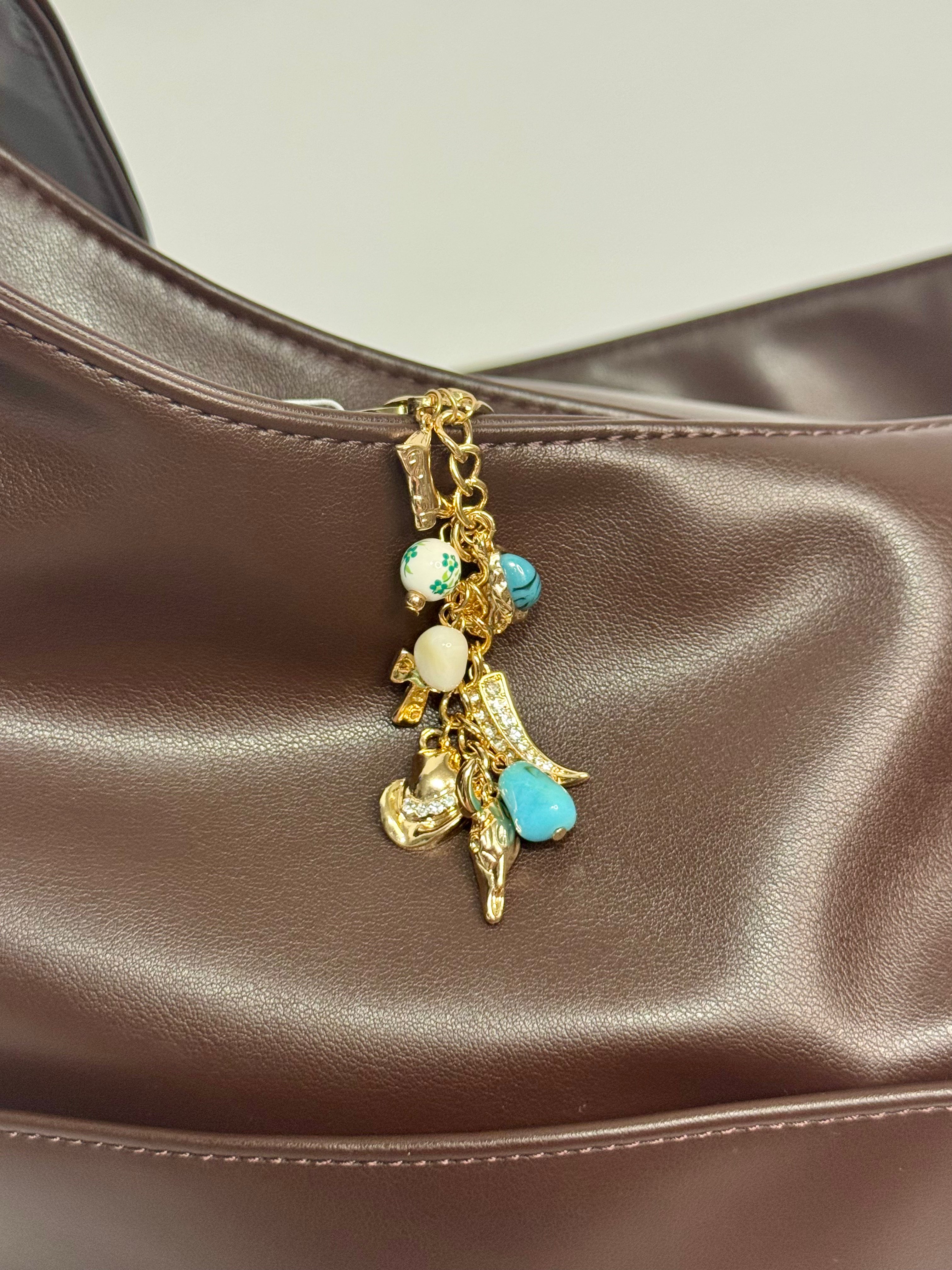 Western Porcelain Cross Boot Bag Charm