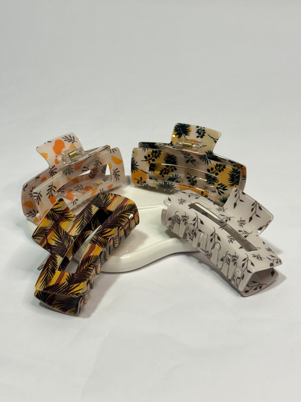 Large Leaf Pattern Hair Clips