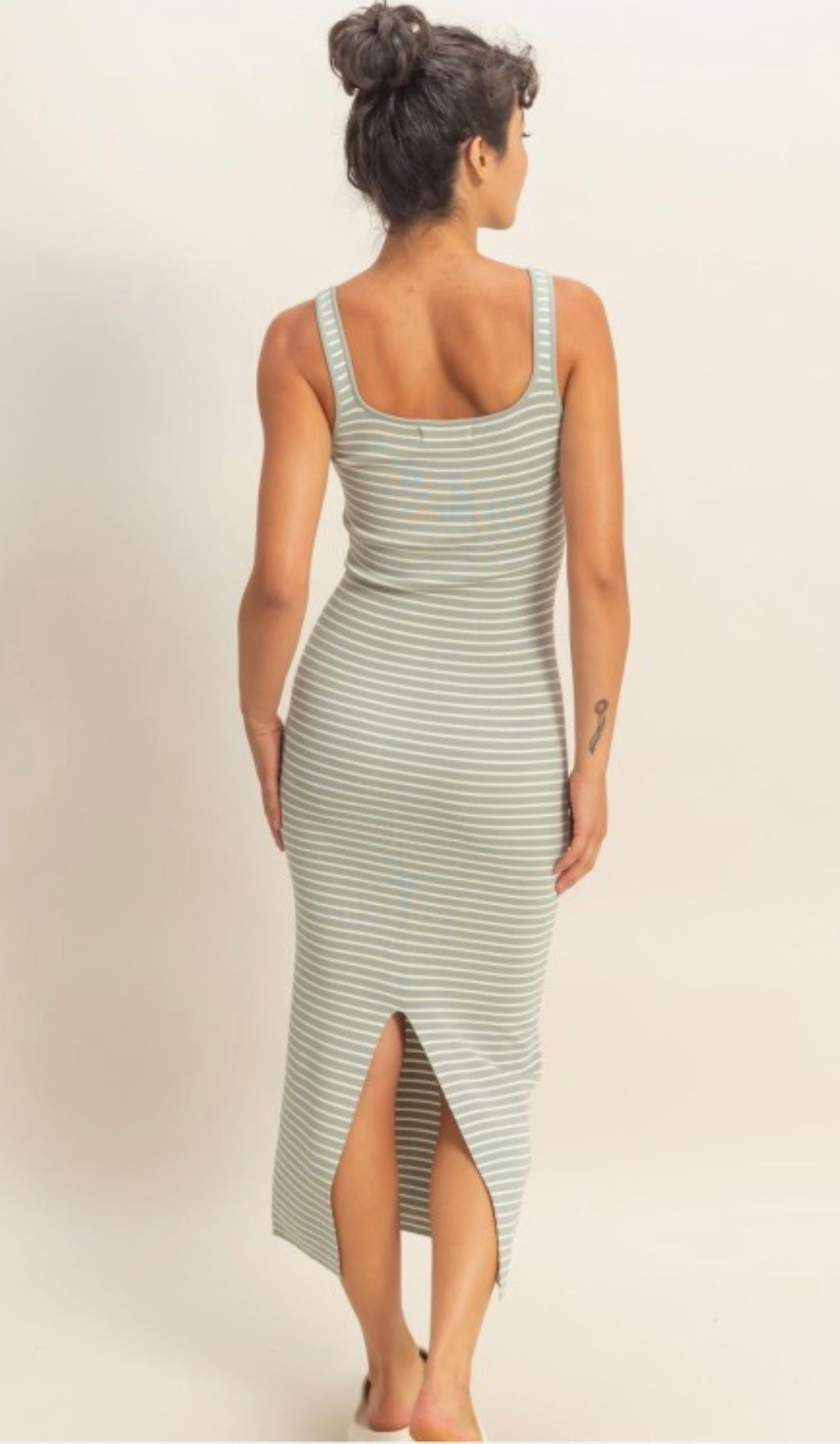Striped Bodycon Midi Dress
