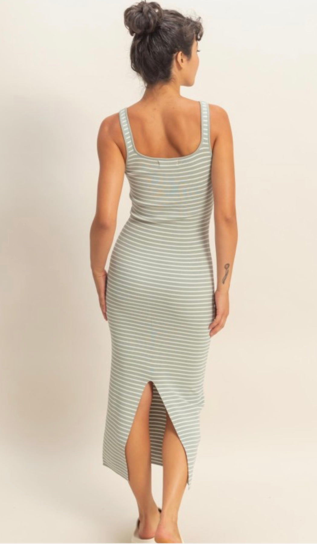 Striped Bodycon Midi Dress