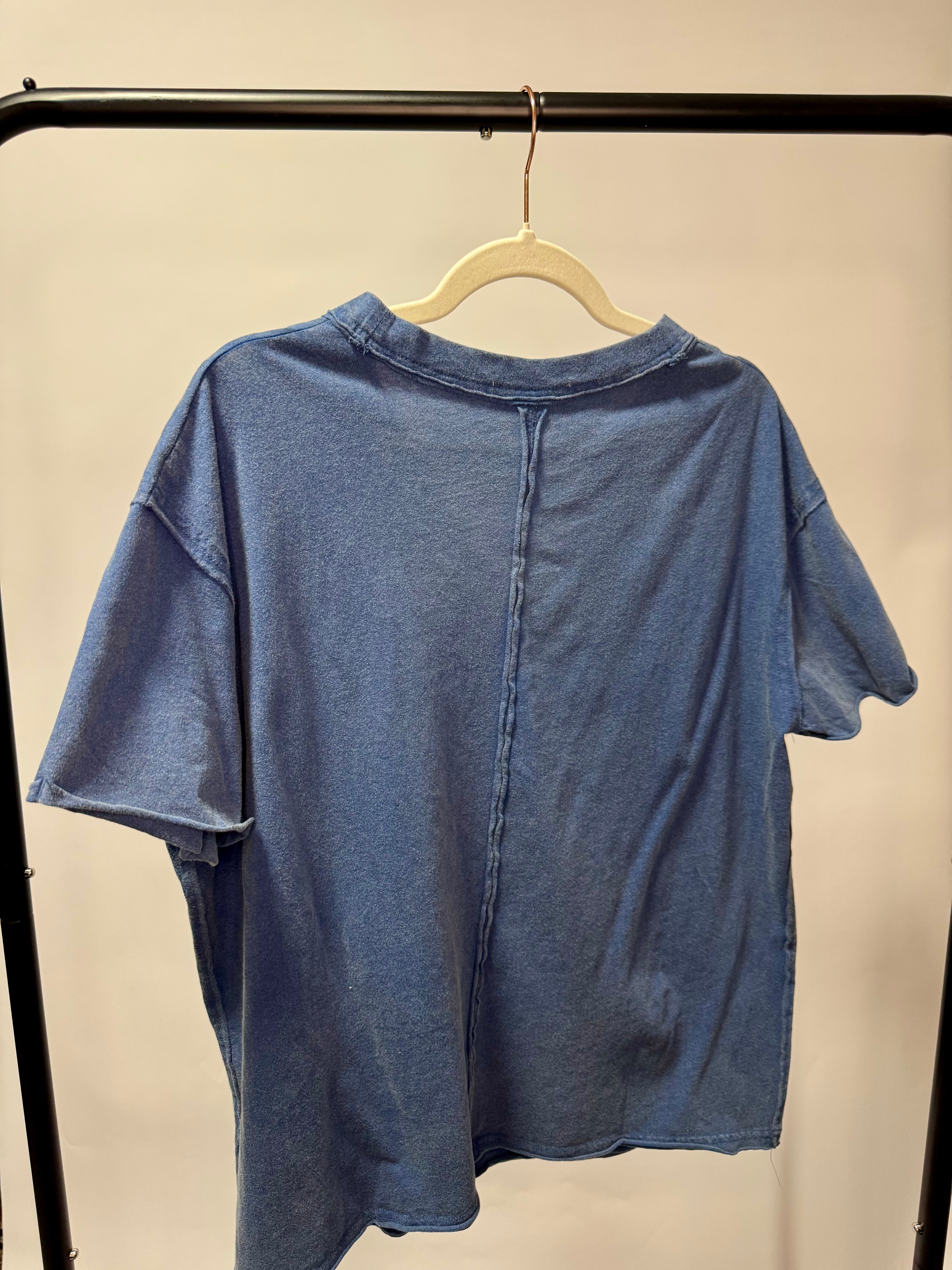 Washed V-Neck Oversized Tee