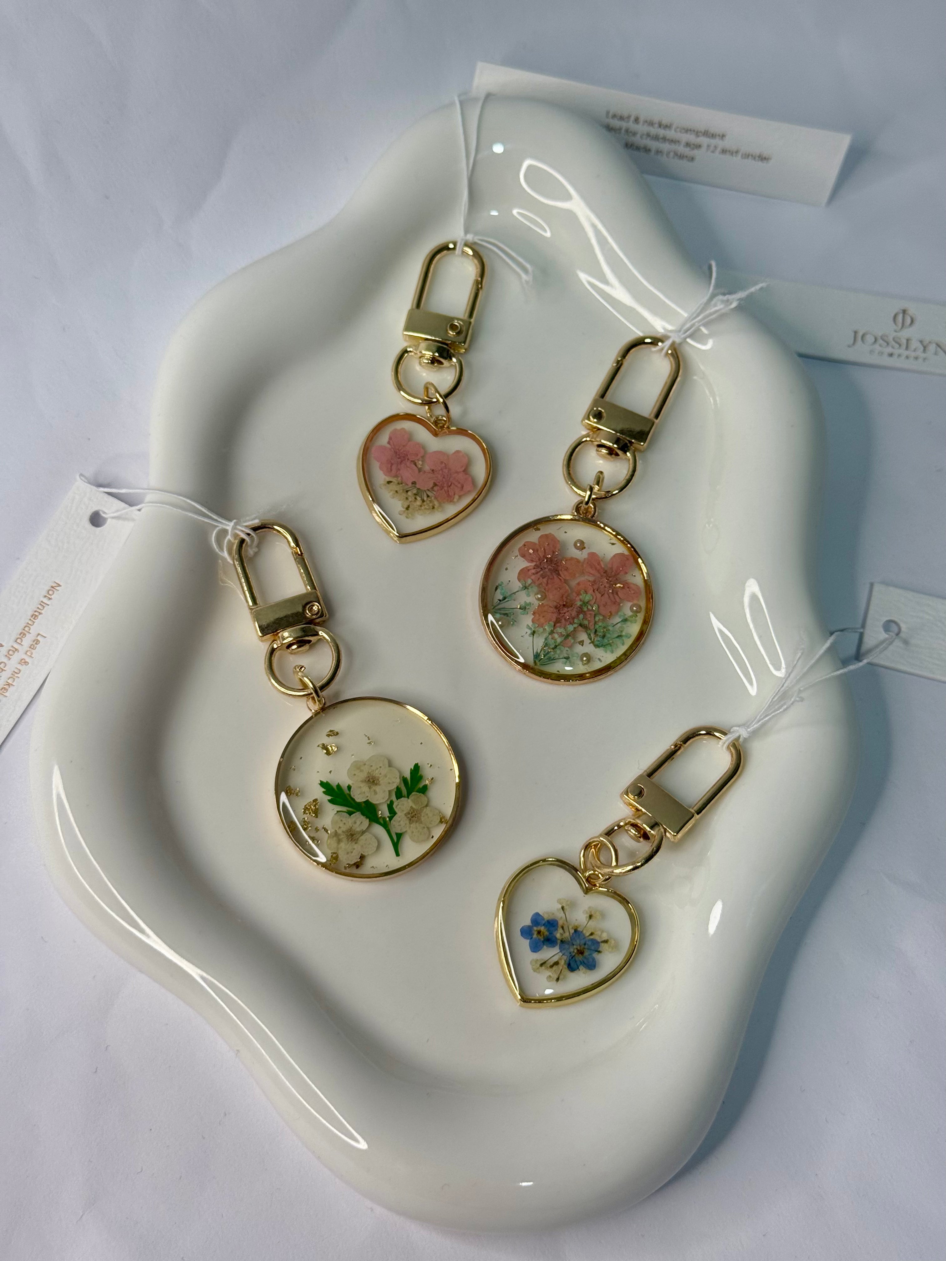 Dried Flower-Pressed Bag Charm