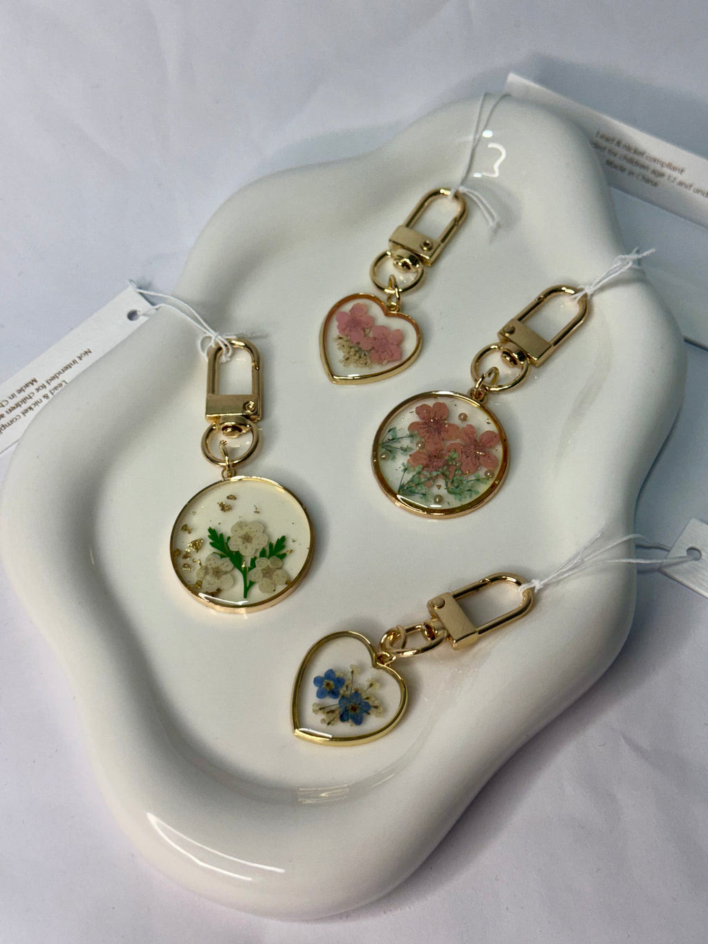 Dried Flower-Pressed Bag Charm