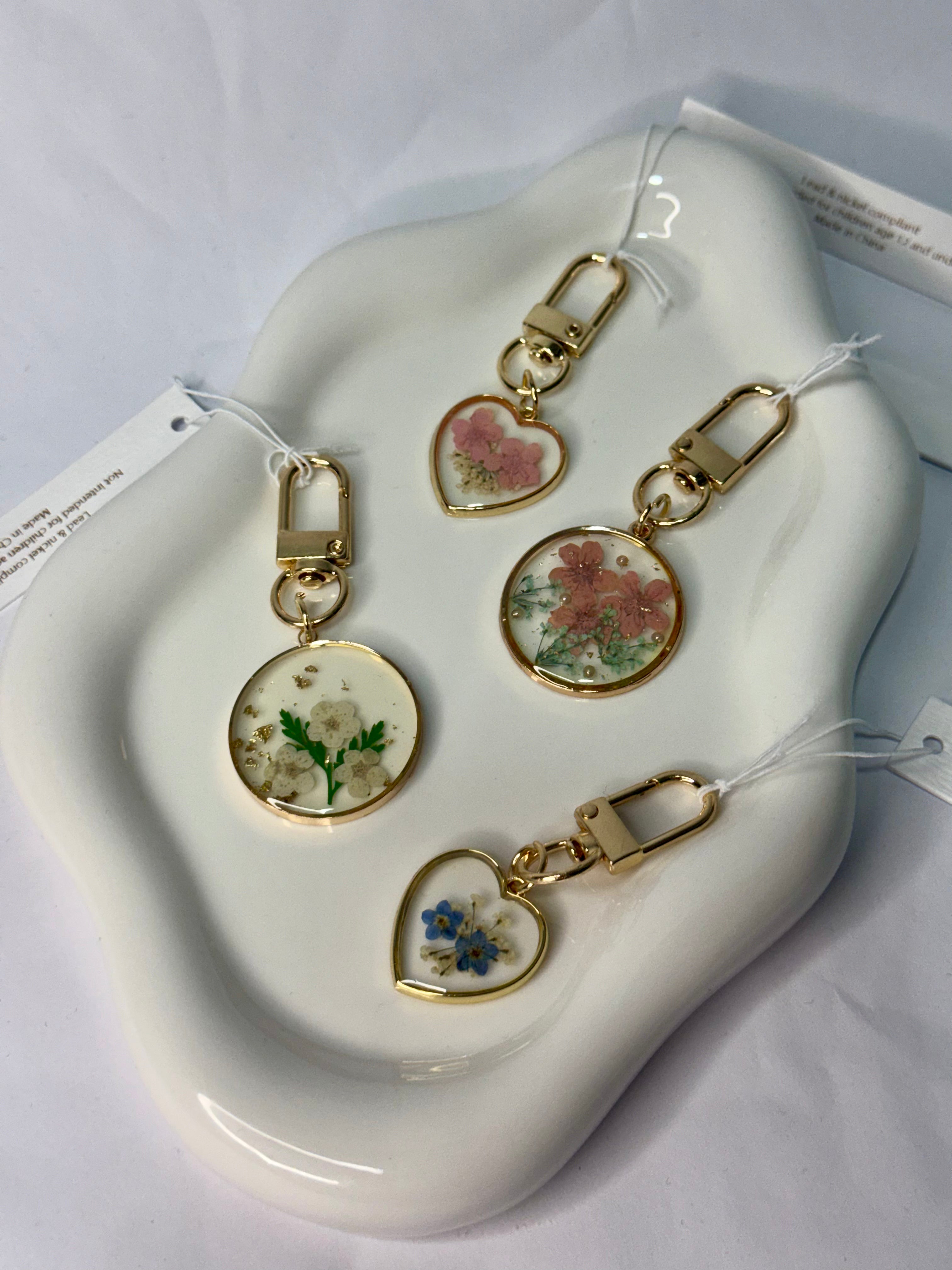 Dried Flower-Pressed Bag Charm
