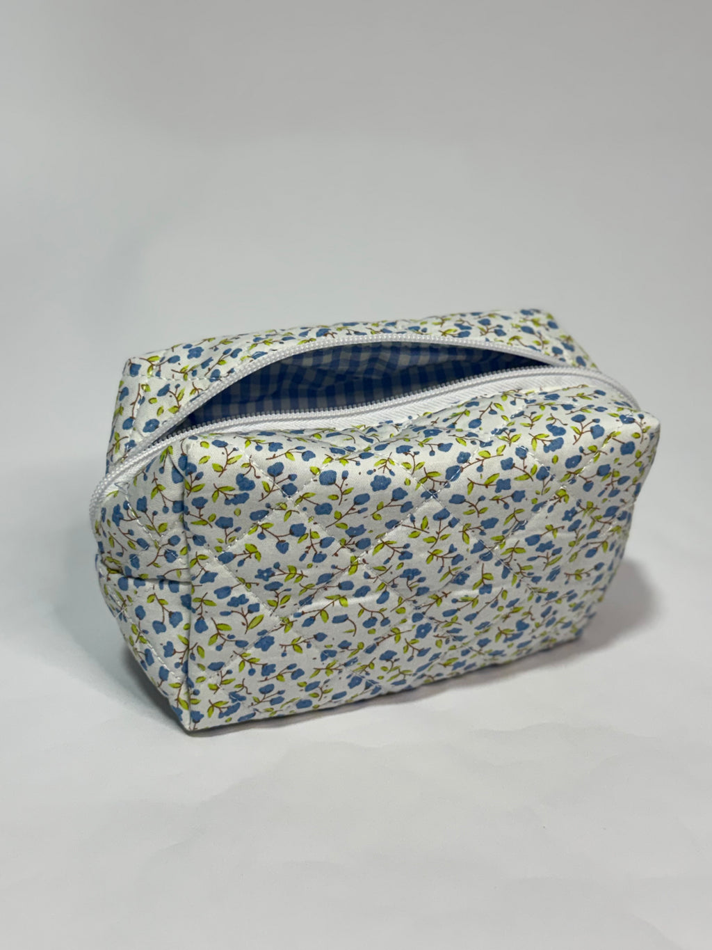 Quilted Floral Cosmetic Travel Pouch