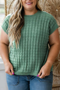 Green Plus Textured Sweater