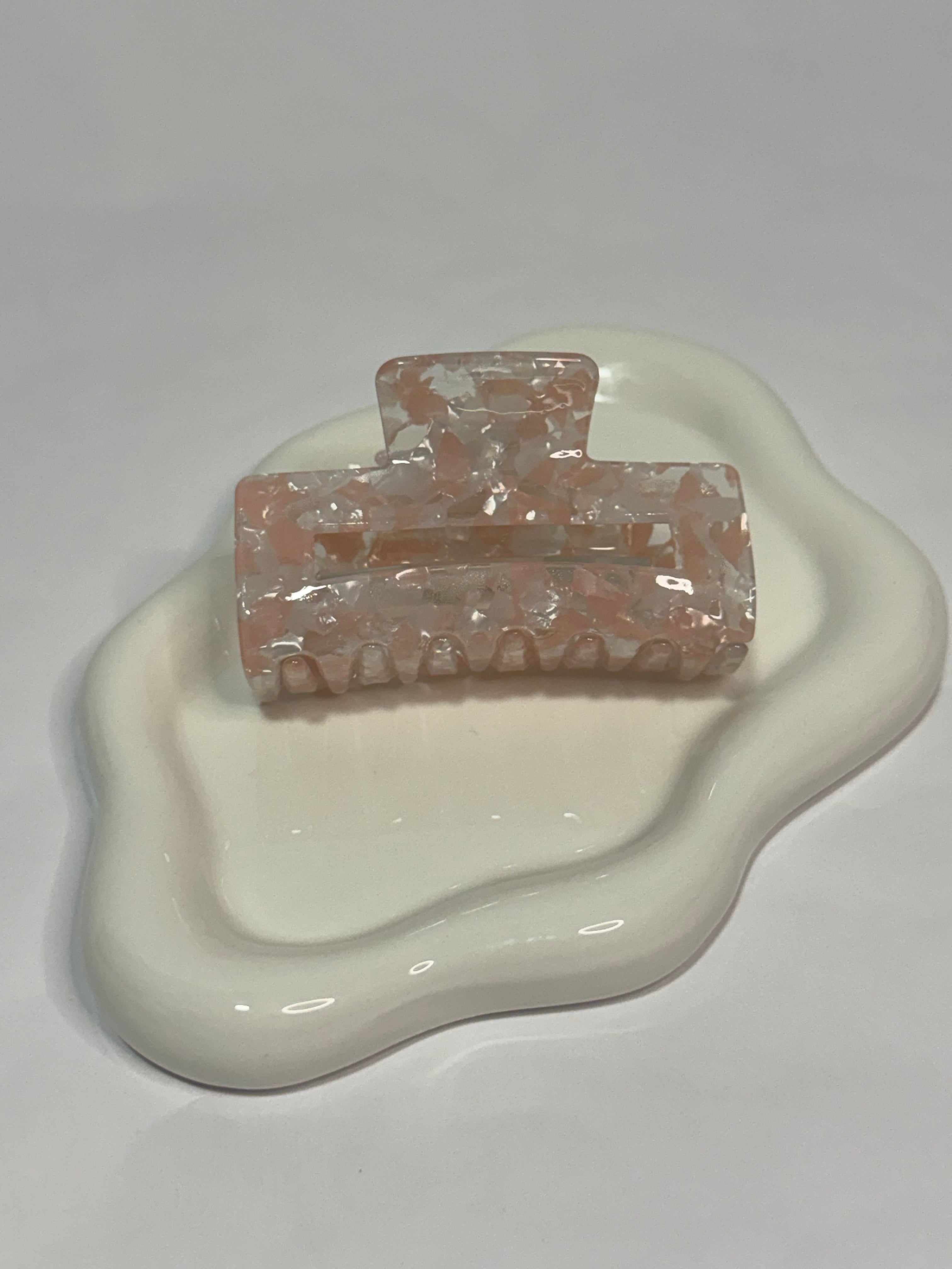 Marbled Acetate Rectangle Claw Clips