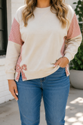 Striped Patchwork Bow Plus Top