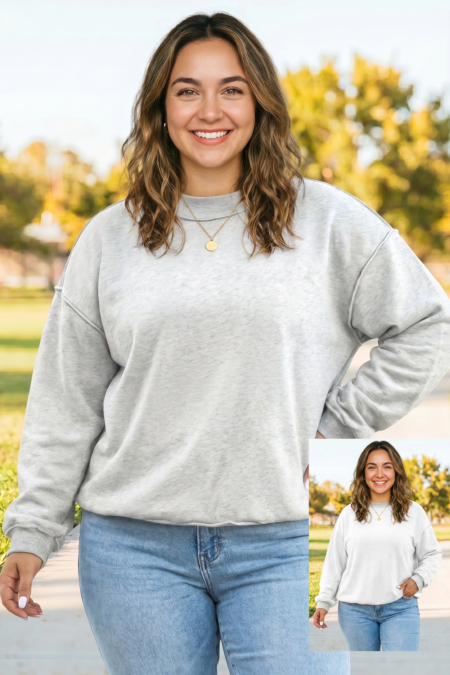 Exposed Seam Reversible Plus Sweatshirt