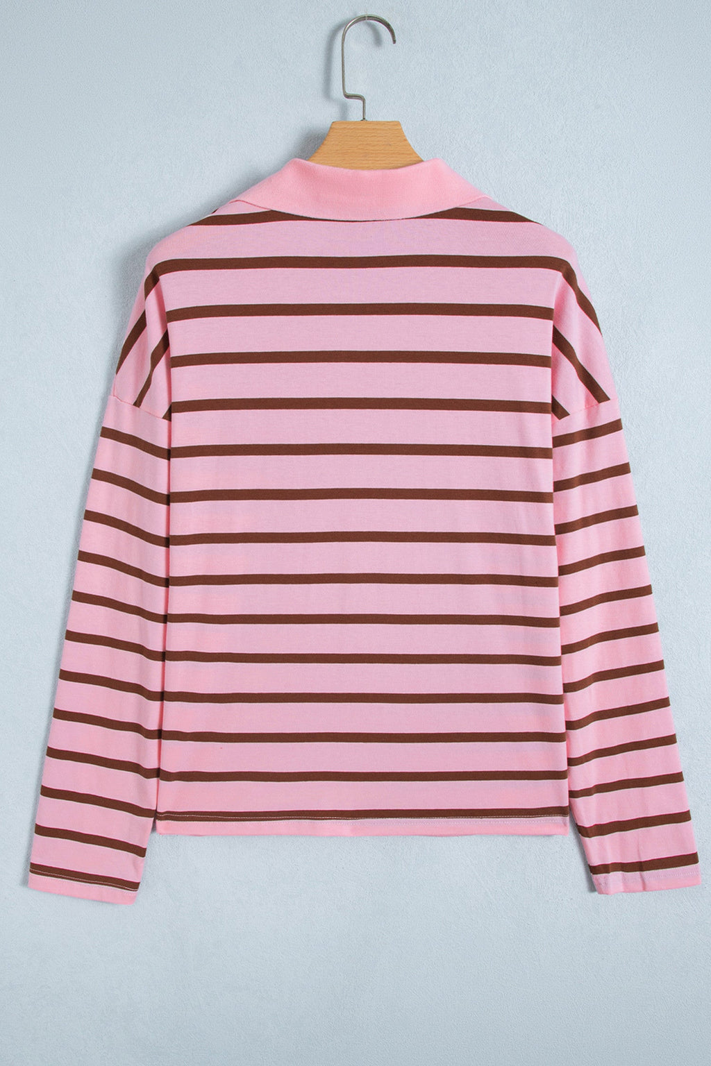 Pink Stripe Collar Top