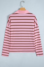 Pink Stripe Collar Top
