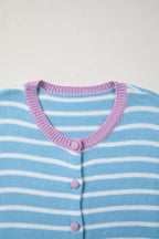 Blue Stripe Buttoned Cardigan