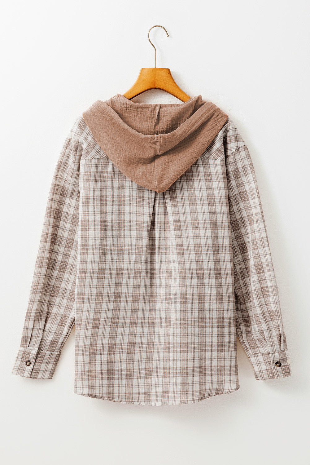 Khaki Checkered Hooded Shacked